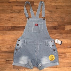 Dickies striped shirt overalls